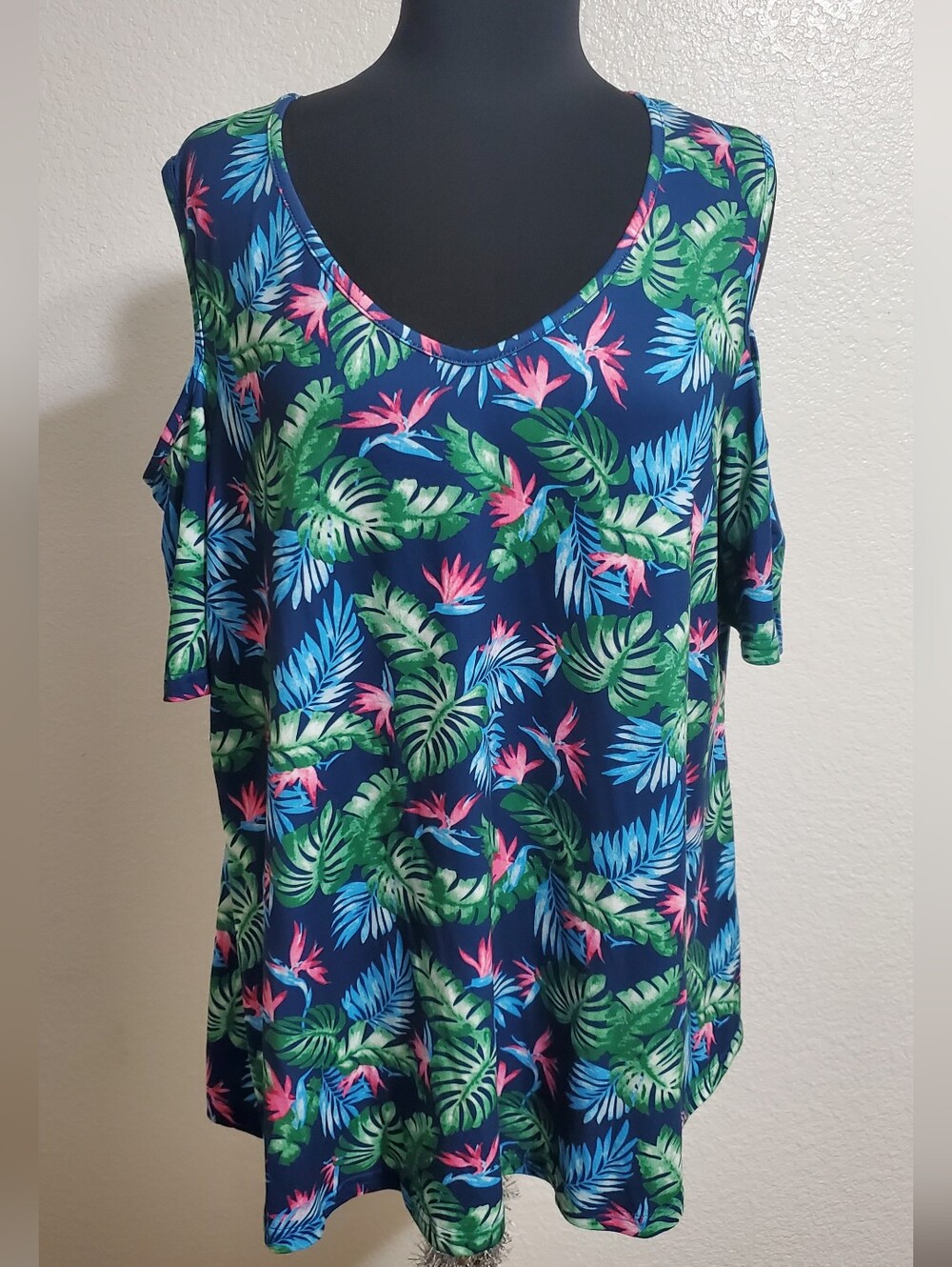 Women’s Tropical Cold-Shoulder Top